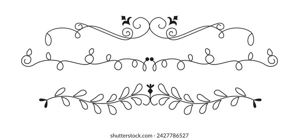Hand drawn ornamental divider collection