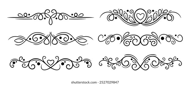 Hand drawn ornamental divider collection