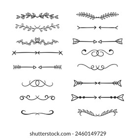 Paquete de divisor ornamental dibujado a mano