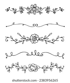 Hand drawn ornamental dividers pack