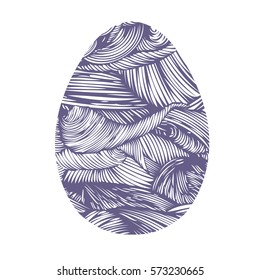 Hand drawn ornamental easter egg with colorful wave pattern. Cute Doodle style Easter Egg. Easter egg with Doodle (Zentangle) pattern. Decorative Design Element. Stock vector