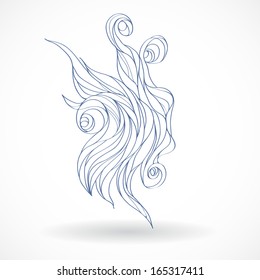 Hand drawn ornamental element isolated on white background.