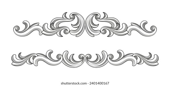 Hand drawn ornamental flower borders	