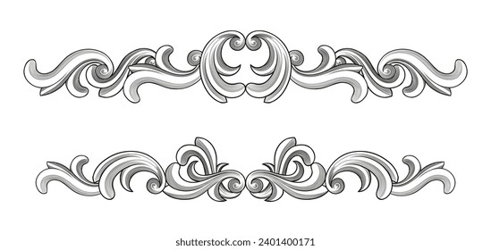 Hand drawn ornamental flower borders	