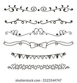 Hand drawn ornamental winter dividers. Snowflakes borders, Christmas holiday decor and floral ornate dividers. Ornamental wedding or Xmas card floral frames separators. Isolated vector symbols set