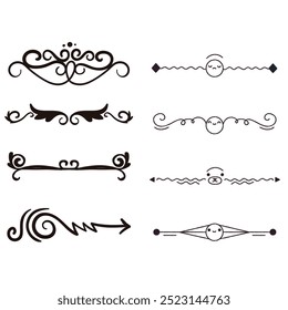 Hand drawn ornamental winter dividers. Snowflakes borders, Christmas holiday decor and floral ornate dividers. Ornamental wedding or Xmas card floral frames separators. Isolated vector symbols set