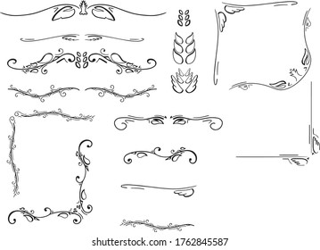 Handgezeichnete Ornamente. Blattmuster.