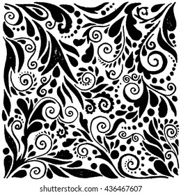 Hand drawn ornate background. Vector floral grunge elements. Vintage cover.