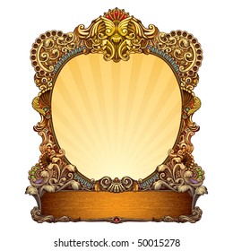 Hand Drawn Ornate Frame With Blank Space