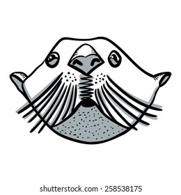 Hand drawn otter head / Vector illustration