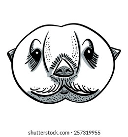 Hand drawn otter/ Vector illustration