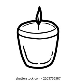 icono de la vela de aromaterapia dibujado a mano