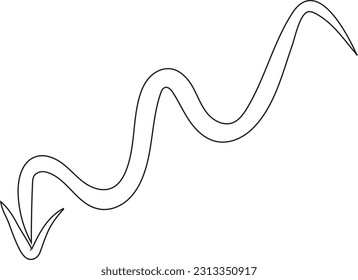 Hand drawn outline arrow isolated on white background. Simple line art arrow mark icon.