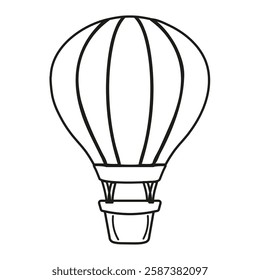 Hand drawn outline balloon isolated on white background