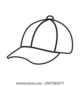 Hand drawn outline cap isolated on white background