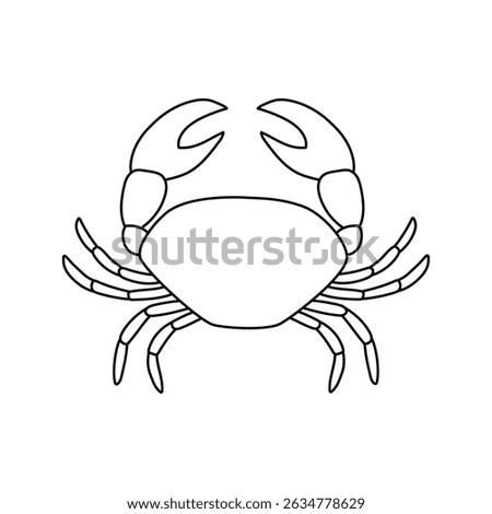 Hand drawn outline crab. Editable stroke. Marine life animals. Isolated vector illustration 