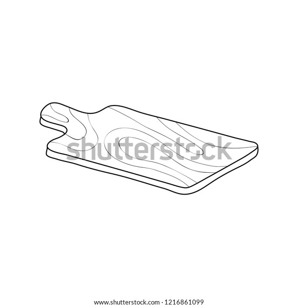 Hand Drawn Outline Cutting Wooden Board Stock Vector (Royalty Free ...