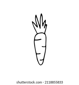 hand drawn outline element for easter, carrot
