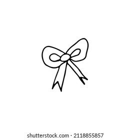 hand drawn outline element for easter, ribbon