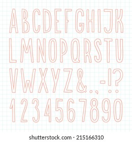 Hand drawn outline font