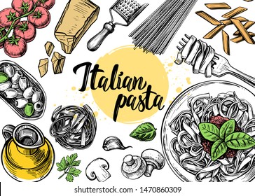 hand drawn outline of food