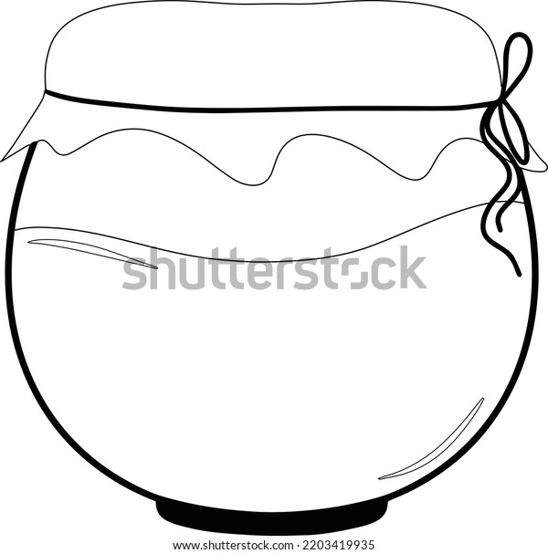 Hand Drawn Outline Honey Pot Vector Stock Vector (Royalty Free