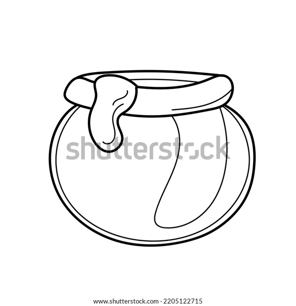 Hand Drawn Outline Honey Pot Vector Stock Vector (Royalty Free