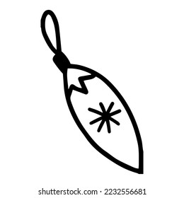 Hand drawn outline illustration of christmas toy. Christmas tree decoration elements in doodle style
