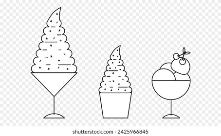 Hand Drawn Outline Illustration of dessert
