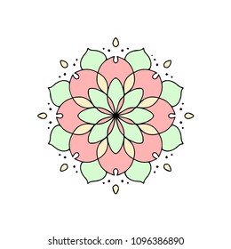 Hand Drawn Outline Mandala. Oriental line ornament. Vector Illustration.