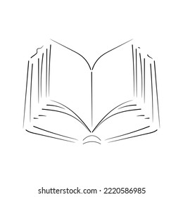 Hand drawn outline of an open book