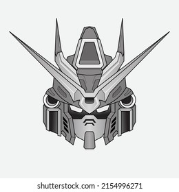 Robot robot esquemático dibujado a mano guerrero caballero cyborg en segundo plano, Perfecto para tatuajes blanco y negro