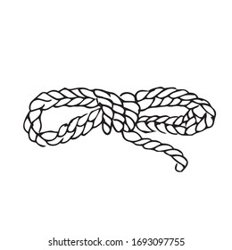 hand drawn outline rope. vector illustration.