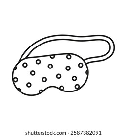 Hand drawn outline sleep mask isolated on white background