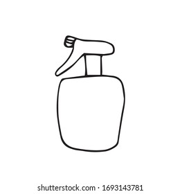 hand drawn outline spray for cleaning. vector illustration.
