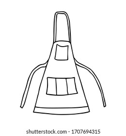 Hand drawn outlines image of a apron. Vector isolated element for design.