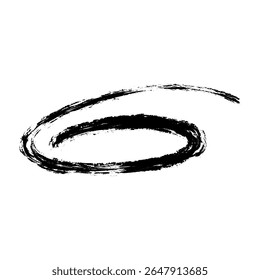 Hand drawn oval and circular doodle lines with brush, pen, and marker strokes. Sketch-style highlights and underlines for emphasis. Flat vector illustration isolated on white background.