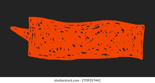 Hand drawn oval crayon speech bubble with jagged sketch strokes. Grainy crayon texture, border. Text box chalkboard, space for text.