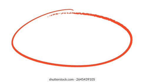 Hand drawn oval highlight mark. Marker or pen sketch element. Vector illustration for text emphasis and design use.