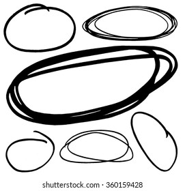 Hand drawn oval shapes.