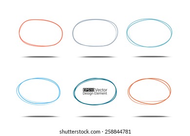 Hand drawn ovals set for your design, Eps10 vector 