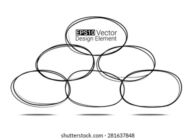 Hand drawn ovals set for your design, Eps10 vector