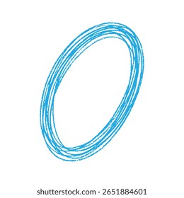 Hand drawn overlapping multiple Blue lines circle, Hand drawn Multiple oval shape strokes overlapping each other, vector Illustration.