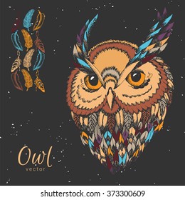 Hand drawn owl