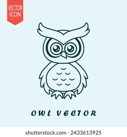 Hand drawn owl design vector flat modern isolated illustration