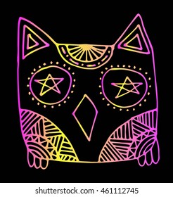 Hand Drawn Owl Doodle. Also suitable for tattoo, poster, postcard, greeting card 