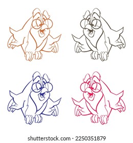 Lechuza Dibujada A Mano Con Ilustración Vector De Gafas. Caricatura de animales salvajes de búho