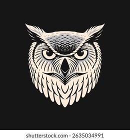 Hand Drawn Owl Head Illustration