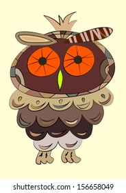 Hand drawn owl. Vector eps10.