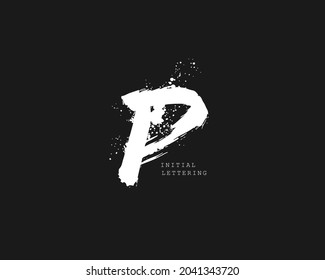 Hand Drawn P Letter Font Calligraphy Stock Vector (Royalty Free ...